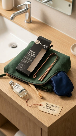 Pure Copper Tongue Scraper (with Cotton Pouch)