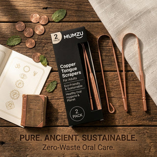 Pure Copper Tongue Scraper (with Cotton Pouch)