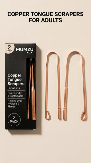 Pure Copper Tongue Scraper (with Cotton Pouch)