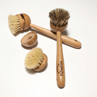 Free gift: natural bamboo scrub brush set